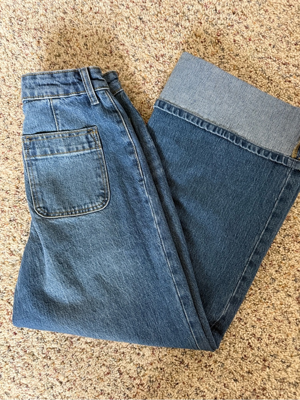 Women’s Wide-Leg Denim Jeans in Medium Blue
